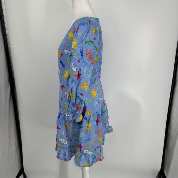 Rixo Women's Ambretta Mini-Dress in blue - Picture 10 of 15